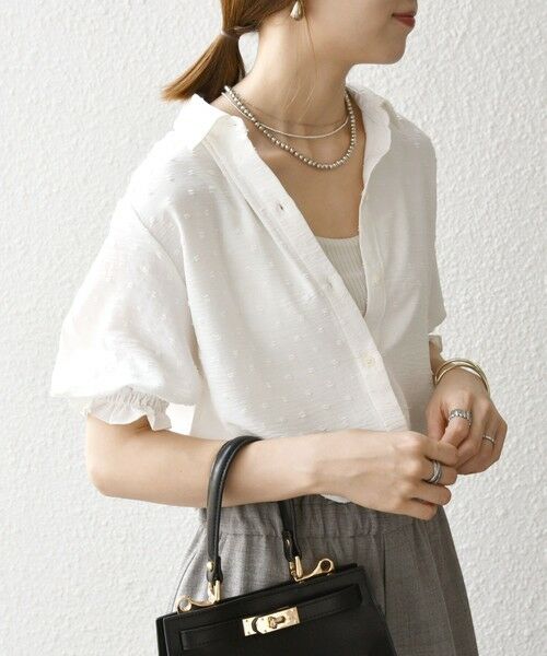 SHIPS / シップス Tシャツ | SHIPS any:〈洗濯機可能〉カットドビー ジャージー パフ シャツ | 詳細4