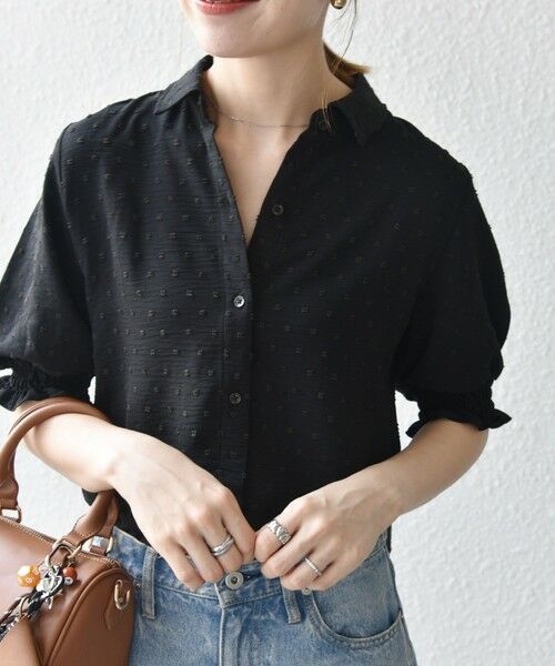 SHIPS / シップス Tシャツ | SHIPS any:〈洗濯機可能〉カットドビー ジャージー パフ シャツ | 詳細17