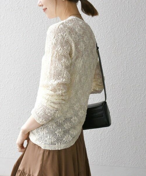 SHIPS / シップス カットソー（半袖以外） | SHIPS any:〈手洗い可能〉フラワー メッシュ クルーネック プルオーバー | 詳細7