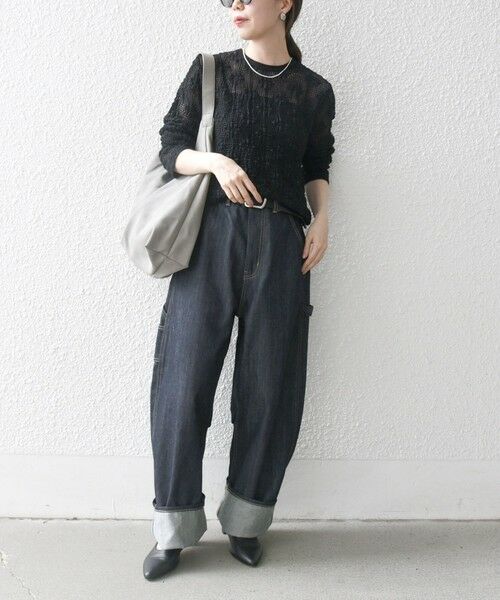 SHIPS / シップス カットソー（半袖以外） | SHIPS any:〈手洗い可能〉フラワー メッシュ クルーネック プルオーバー | 詳細13