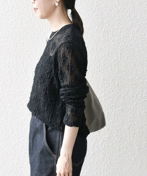 SHIPS / シップス カットソー（半袖以外） | SHIPS any:〈手洗い可能〉フラワー メッシュ クルーネック プルオーバー | 詳細20