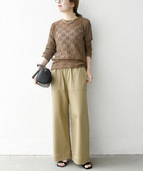 SHIPS / シップス カットソー（半袖以外） | SHIPS any:〈手洗い可能〉フラワー メッシュ クルーネック プルオーバー | 詳細27