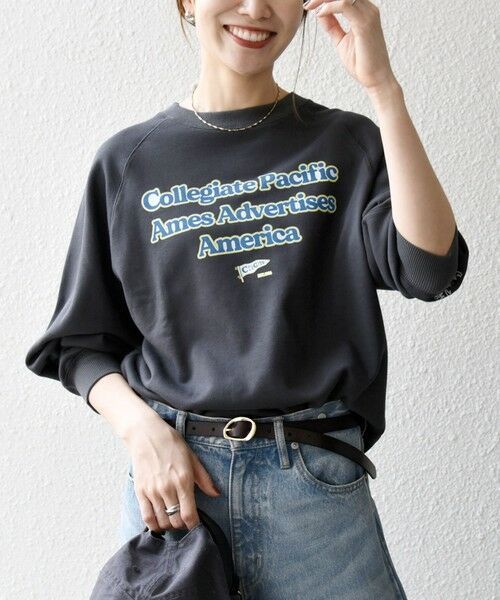SHIPS / シップス スウェット | 【SHIPS any別注】Collegiate Pacific: ロゴ プリント ＆ 刺繍 スウェット 25AW | 詳細15