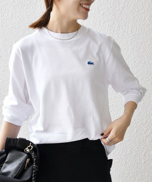 SHIPS / シップス Tシャツ | 【SHIPS any別注】LACOSTE:〈洗濯機可能〉ピケ クルーネック ロンT 25AW | 詳細3