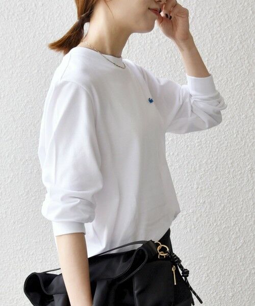 SHIPS / シップス Tシャツ | 【SHIPS any別注】LACOSTE:〈洗濯機可能〉ピケ クルーネック ロンT 25AW | 詳細4