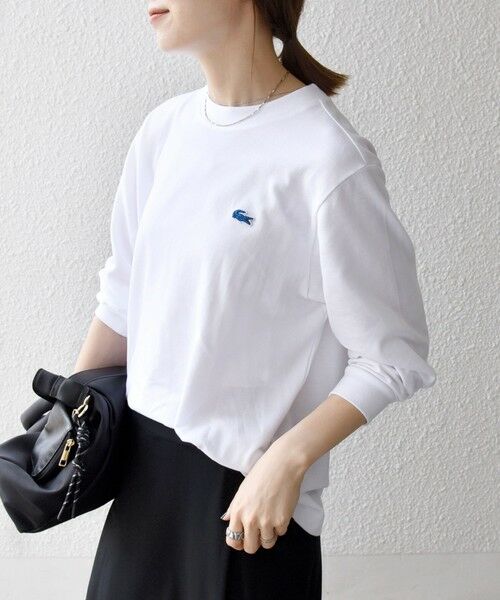 SHIPS / シップス Tシャツ | 【SHIPS any別注】LACOSTE:〈洗濯機可能〉ピケ クルーネック ロンT 25AW | 詳細7