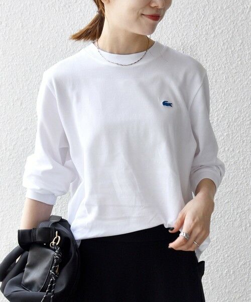 SHIPS / シップス Tシャツ | 【SHIPS any別注】LACOSTE:〈洗濯機可能〉ピケ クルーネック ロンT 25AW | 詳細8