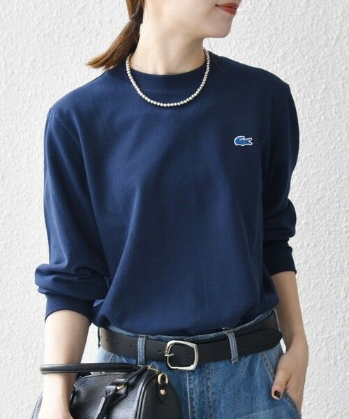 SHIPS / シップス Tシャツ | 【SHIPS any別注】LACOSTE:〈洗濯機可能〉ピケ クルーネック ロンT 25AW | 詳細13