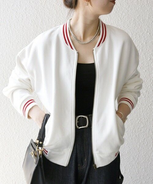 SHIPS / シップス ブルゾン | 【SHIPS any別注】La Hutte:〈洗濯機可能〉裏起毛 ロゴ ジップ ブルゾン | 詳細4