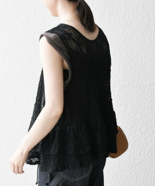 SHIPS / シップス ベスト | SHIPS any:〈手洗い可能〉フラワー メッシュ 2WAY ティアード ペプラム ベスト | 詳細5