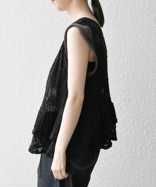 SHIPS for women / シップスウィメン SHIPS any:〈手洗い可能〉フラワー メッシュ 2WAY ティアード ペプラム ベスト SHIPS any tシャツ any:「手洗い可能」フラワー メッシュ 2WAY