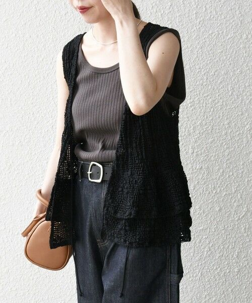 SHIPS / シップス ベスト | SHIPS any:〈手洗い可能〉フラワー メッシュ 2WAY ティアード ペプラム ベスト | 詳細8