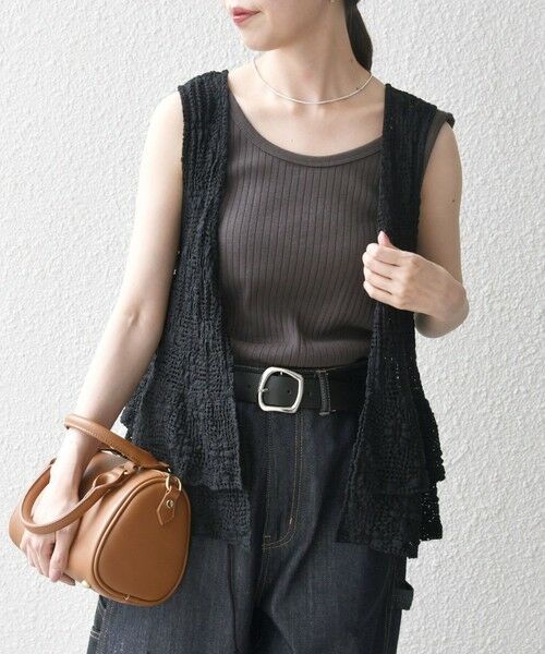 SHIPS / シップス ベスト | SHIPS any:〈手洗い可能〉フラワー メッシュ 2WAY ティアード ペプラム ベスト | 詳細9