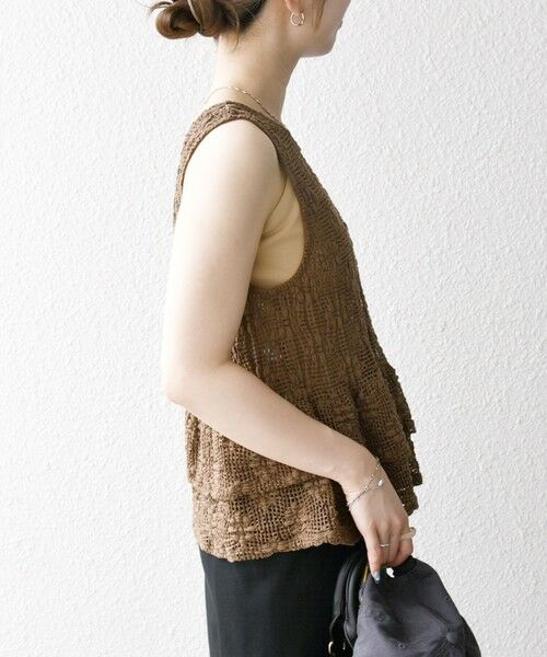 SHIPS / シップス ベスト | SHIPS any:〈手洗い可能〉フラワー メッシュ 2WAY ティアード ペプラム ベスト | 詳細19