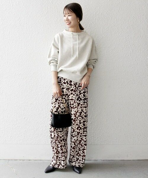 SHIPS / シップス その他パンツ | SHIPS any:〈洗濯機可能〉フラワー ポリエステル ベロア ワイド イージー パンツ | 詳細1