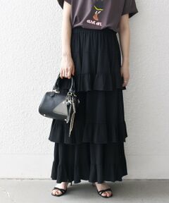 SHIPS / シップス ロング・マキシ丈スカート | SHIPS any:〈洗濯機可能〉ティアード ラッフル マキシ スカート