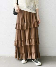 SHIPS / シップス ロング・マキシ丈スカート | SHIPS any:〈洗濯機可能〉ティアード ラッフル マキシ スカート