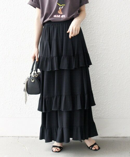 SHIPS / シップス ロング・マキシ丈スカート | SHIPS any:〈洗濯機可能〉ティアード ラッフル マキシ スカート | 詳細6
