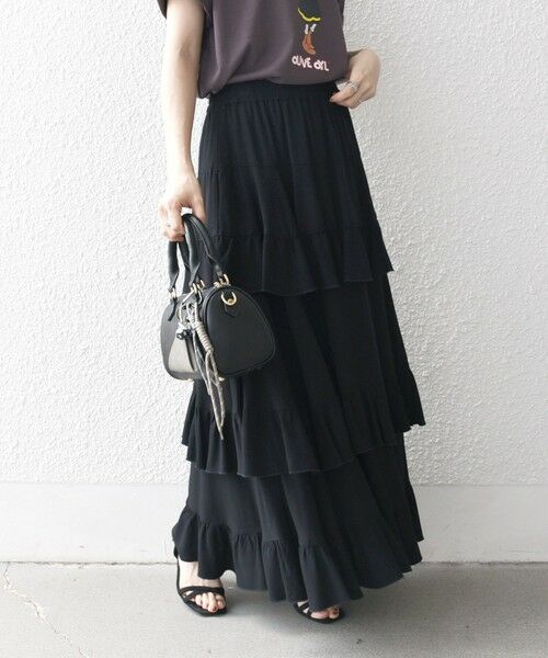 SHIPS / シップス ロング・マキシ丈スカート | SHIPS any:〈洗濯機可能〉ティアード ラッフル マキシ スカート | 詳細7