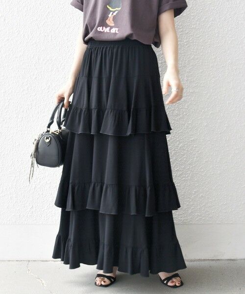 SHIPS / シップス ロング・マキシ丈スカート | SHIPS any:〈洗濯機可能〉ティアード ラッフル マキシ スカート | 詳細8