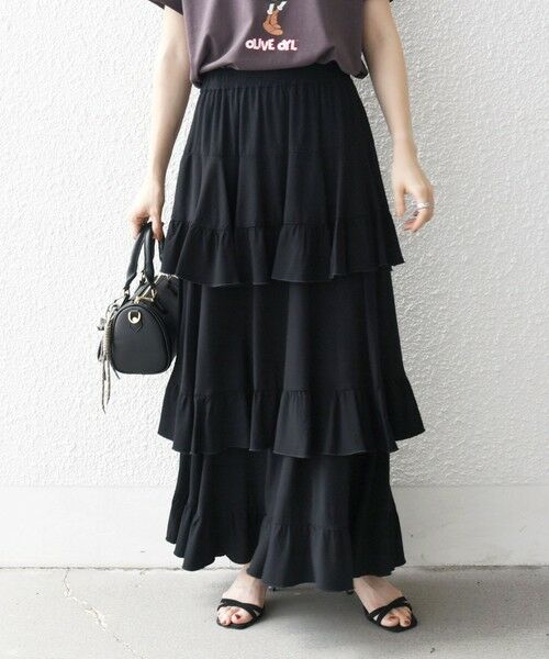 SHIPS / シップス ロング・マキシ丈スカート | SHIPS any:〈洗濯機可能〉ティアード ラッフル マキシ スカート | 詳細9