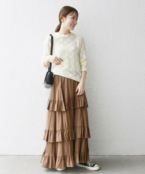 SHIPS / シップス ロング・マキシ丈スカート | SHIPS any:〈洗濯機可能〉ティアード ラッフル マキシ スカート | 詳細13