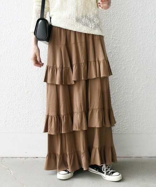 SHIPS / シップス ロング・マキシ丈スカート | SHIPS any:〈洗濯機可能〉ティアード ラッフル マキシ スカート | 詳細15