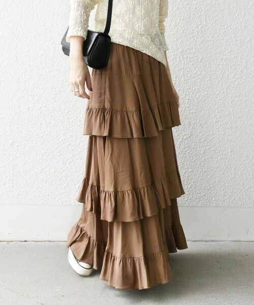 SHIPS / シップス ロング・マキシ丈スカート | SHIPS any:〈洗濯機可能〉ティアード ラッフル マキシ スカート | 詳細16
