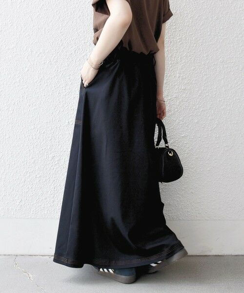 SHIPS / シップス ロング・マキシ丈スカート | 《一部予約》SHIPS any:〈洗濯機可能〉チノ ステッチ フレア ロング スカート | 詳細13