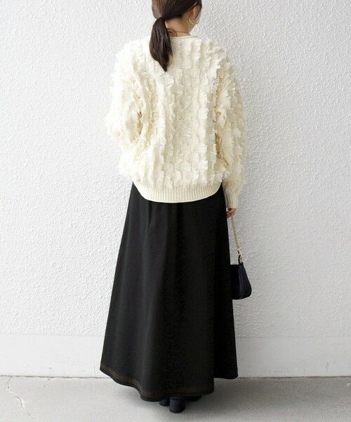 SHIPS / シップス ロング・マキシ丈スカート | 《一部予約》SHIPS any:〈洗濯機可能〉チノ ステッチ フレア ロング スカート | 詳細4