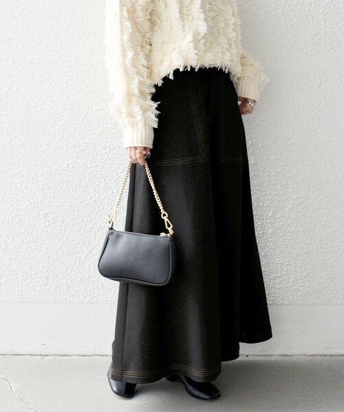 SHIPS / シップス ロング・マキシ丈スカート | 《一部予約》SHIPS any:〈洗濯機可能〉チノ ステッチ フレア ロング スカート | 詳細6