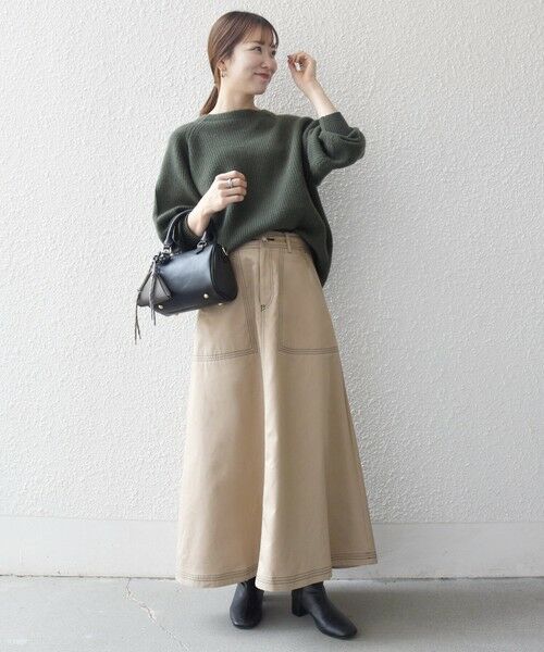 SHIPS / シップス ロング・マキシ丈スカート | 《一部予約》SHIPS any:〈洗濯機可能〉チノ ステッチ フレア ロング スカート | 詳細20