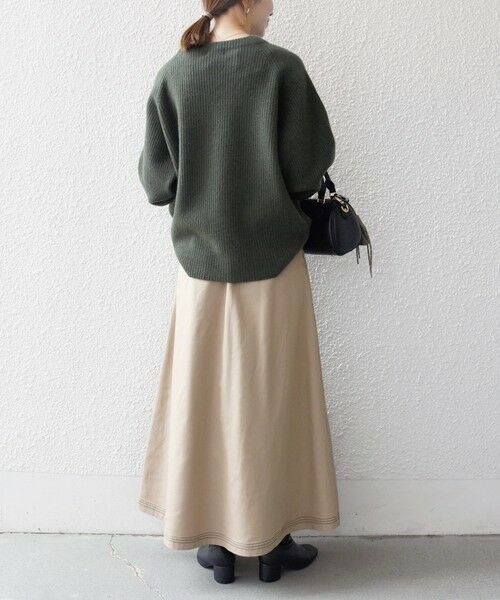 SHIPS / シップス ロング・マキシ丈スカート | 《一部予約》SHIPS any:〈洗濯機可能〉チノ ステッチ フレア ロング スカート | 詳細21