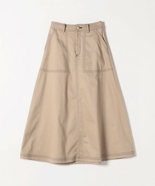 SHIPS / シップス ロング・マキシ丈スカート | 《一部予約》SHIPS any:〈洗濯機可能〉チノ ステッチ フレア ロング スカート | 詳細25