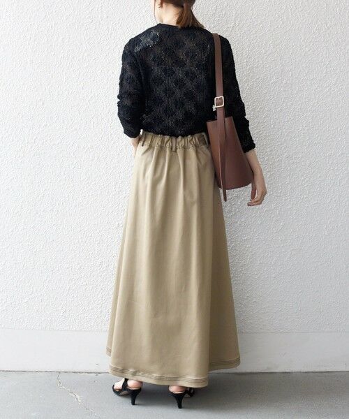 SHIPS / シップス ロング・マキシ丈スカート | 《一部予約》SHIPS any:〈洗濯機可能〉チノ ステッチ フレア ロング スカート | 詳細28