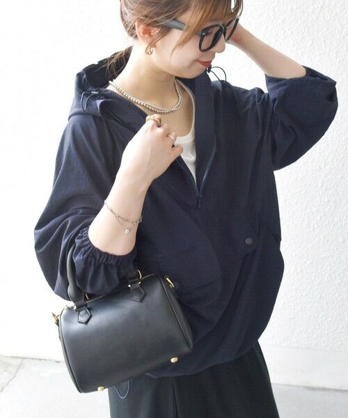 SHIPS for women/シップスウィメン SHIPS any:〈多機能/洗濯機可能〉ナイロン タスラン アノラック パーカー ネイビー ONE SIZE