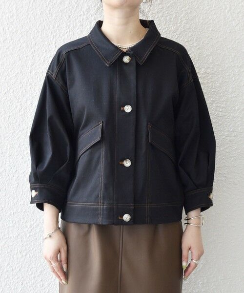 SHIPS / シップス ブルゾン | SHIPS any:〈洗濯機可能〉チノ ステッチ ショート シャツ ジャケット | 詳細10