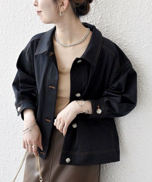 SHIPS / シップス ブルゾン | SHIPS any:〈洗濯機可能〉チノ ステッチ ショート シャツ ジャケット | 詳細3