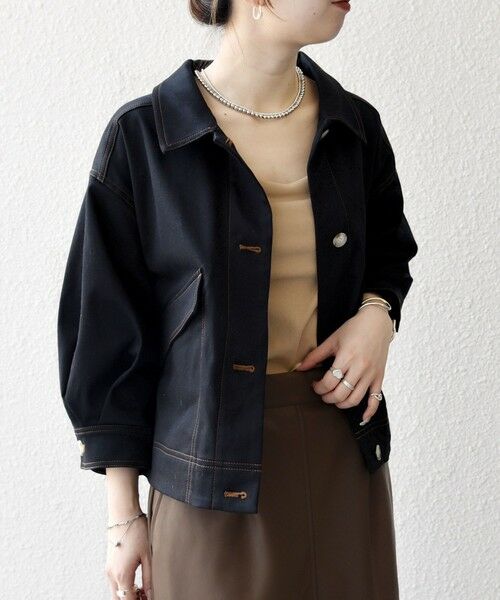 SHIPS / シップス ブルゾン | SHIPS any:〈洗濯機可能〉チノ ステッチ ショート シャツ ジャケット | 詳細5