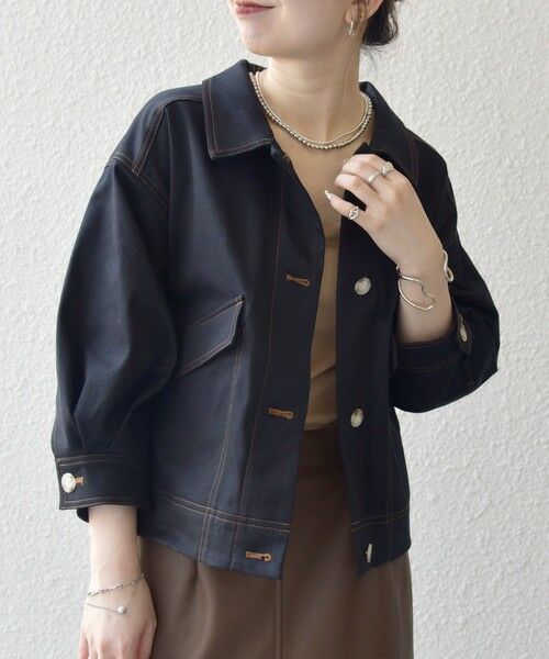 SHIPS / シップス ブルゾン | SHIPS any:〈洗濯機可能〉チノ ステッチ ショート シャツ ジャケット | 詳細8