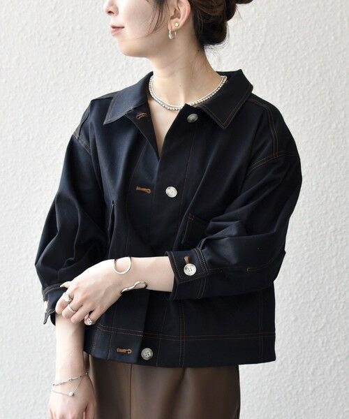 SHIPS / シップス ブルゾン | SHIPS any:〈洗濯機可能〉チノ ステッチ ショート シャツ ジャケット | 詳細9