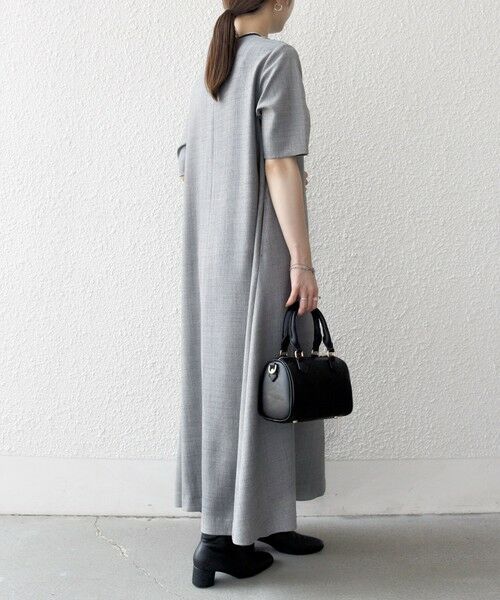 SHIPS / シップス ロング・マキシ丈ワンピース | SHIPS any:〈洗濯機可能〉ウーステッド パイピング ボタン フレア ワンピース | 詳細3