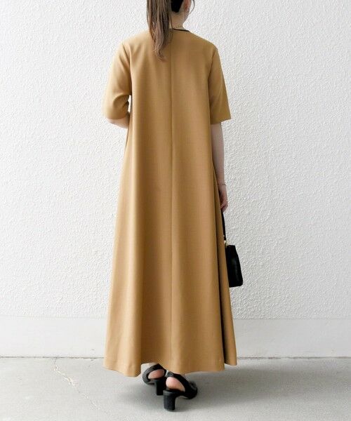 SHIPS / シップス ロング・マキシ丈ワンピース | SHIPS any:〈洗濯機可能〉ウーステッド パイピング ボタン フレア ワンピース | 詳細27