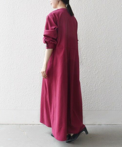 SHIPS / シップス ロング・マキシ丈ワンピース | SHIPS any:〈洗濯機可能〉ピーチスキン クルーネック ポケット フレア ワンピース | 詳細16