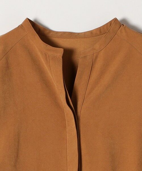 SHIPS / シップス ロング・マキシ丈ワンピース | 《一部追加予約》SHIPS any:〈洗濯機可能〉ピーチスキン サイド プリーツ バンドカラー シャツ ワンピース | 詳細10