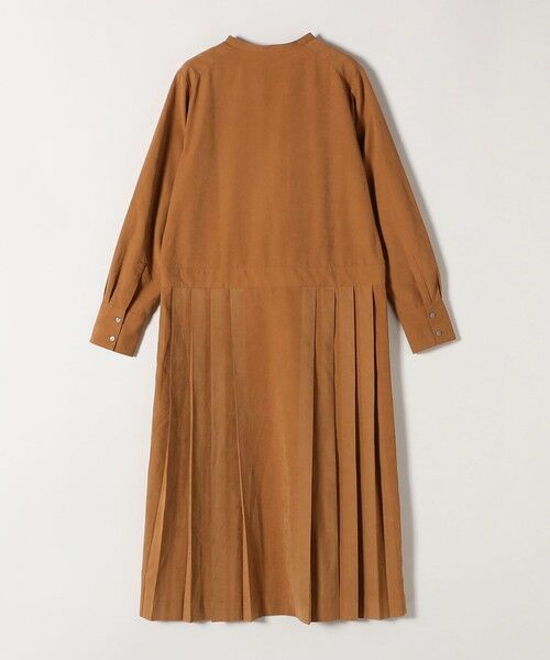 SHIPS / シップス ロング・マキシ丈ワンピース | 《一部追加予約》SHIPS any:〈洗濯機可能〉ピーチスキン サイド プリーツ バンドカラー シャツ ワンピース | 詳細13