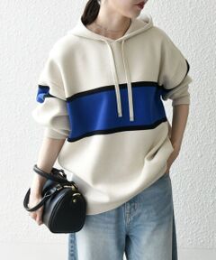 SHIPS / シップス パーカー | SHIPS any:〈手洗い可能〉パネル ボーダー フーディー ニット プルオーバー