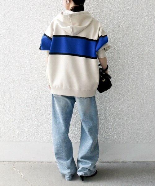 SHIPS / シップス パーカー | SHIPS any:〈手洗い可能〉パネル ボーダー フーディー ニット プルオーバー | 詳細2