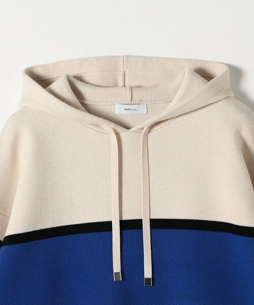 SHIPS / シップス パーカー | SHIPS any:〈手洗い可能〉パネル ボーダー フーディー ニット プルオーバー | 詳細8