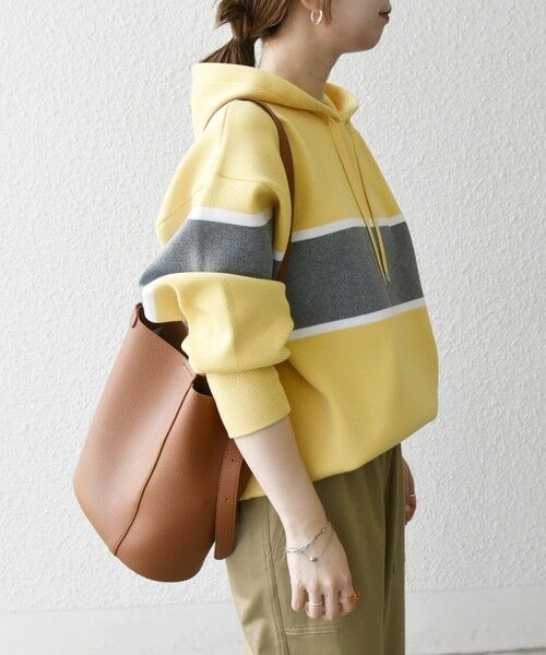 SHIPS / シップス パーカー | SHIPS any:〈手洗い可能〉パネル ボーダー フーディー ニット プルオーバー | 詳細16